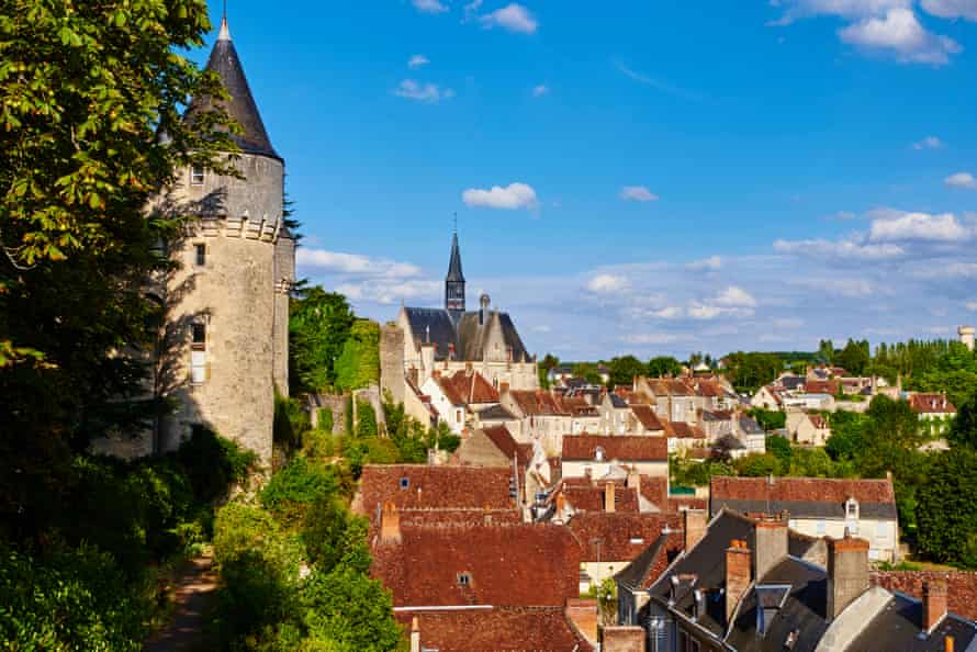 Montresor, Loire Valley, rooftops and tower of castle