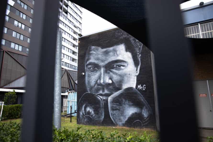 A mural of Muhammad Ali at the Blacktown PCYC.