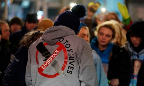 A message on a hoodie at a vigil in Liverpool city centre for 12-year-old Ava White in December last year
