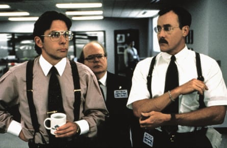 The weirdness of the workplace … Gary Cole, Paul Willson and John C McGinley in 1999’s Office Space.