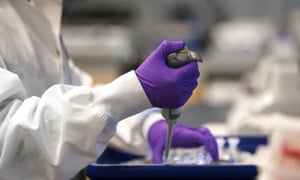 A researcher conducts tests at the moderna labs in cambridge massachusetts