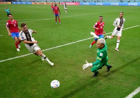 Germany’s Niclas Füllkrug scores their fourth goal past Costa Rica’s keeper Keylor Navas