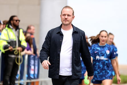 Jonas Eidevall walks out before the game between Chicago Stars and San Diego Wave