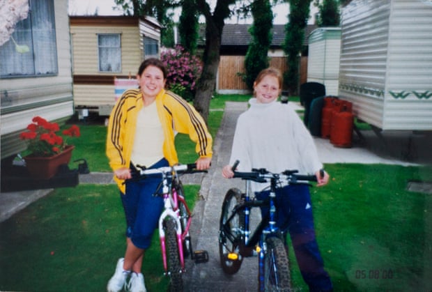 Natalie Hirst, right, with a girl she met while visiting her grandmother at her caravan site.