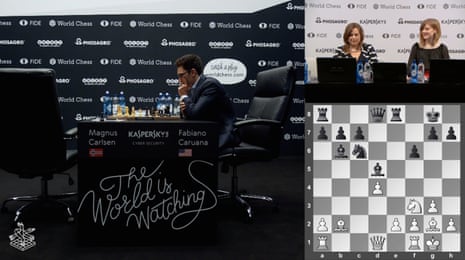 Magnus Carlsen barely saves draw as Fabiano Caruana misses win in Game 6  thriller – as it happened, World Chess Championship 2018