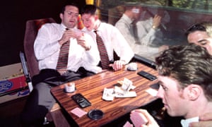 Neil Ruddock (left) check his cards with Robbie Fowler on the way to Wembley for the 1995 League Cup final.