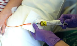 Chemotherapy being administered