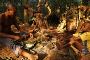 Ba'aka pygmies in the Sangha forest