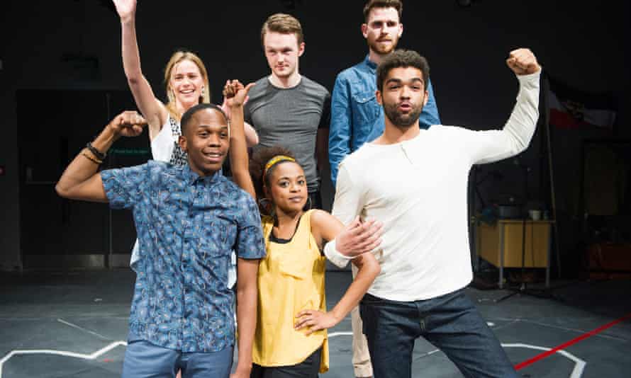 A scene from Sibblies Drury’s breakthrough play, We Are Proud to Present a Presentation About the Herero of Namibia, Formerly Known as Southwest Africa, From the German Sudwestafrika, at the Bush theatre in London in 2014.