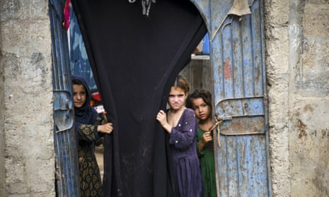 Afghan children at a refugee camp in Karachi, Pakistan, last summer