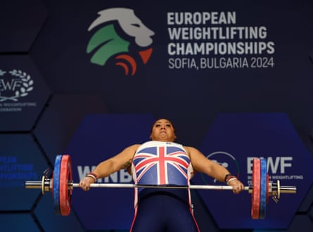 Emily Campbell lifting weights while on the way to a fourth consecutive European title in Sofia in February.