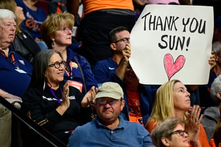 Beth Regan, chair of the Mohegan TribeâÂÂs council of elders, watches the SunâÂÂs final home game on 24 September.