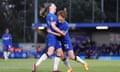 Maika Hamano celebrates scoring Chelsea’s second goal, her first for the club