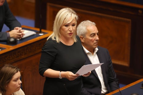 Michelle O’Neill speaking in the Northern Ireland assembly.