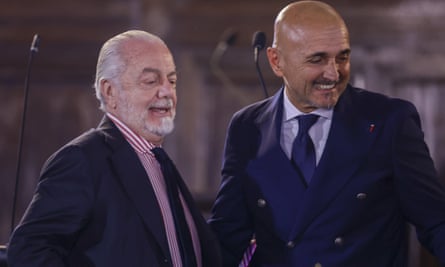 A severed alliance: Luciano Spalletti and Aurelio de Laurentis meet during the city council of Naples this month.