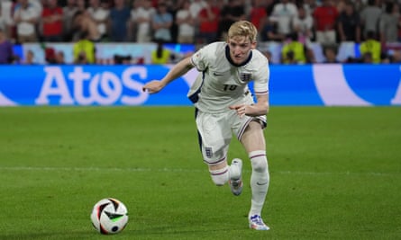 Anthony Gordon in the goalless draw with Slovenia