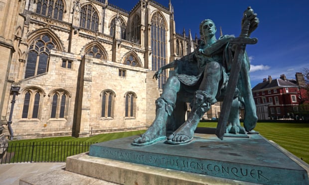 The statue of Constantine the Great outside York Minster was the centre of a media storm based on false rumours.