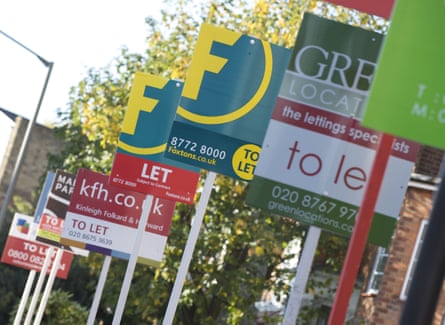 A long line of ‘to let’ signs