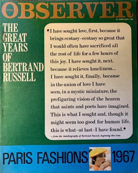 Lover of wisdom: Bertrand Russell, 1967.