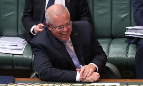 Scott Morrison during question time on Monday. 
