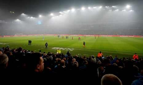 A fan’s view inside the stadium at the Carabao Cup match between Manchester City and Liverpool
