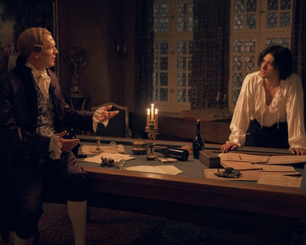 Paul Bettany as Salieri and Will Sharpe as Mozart