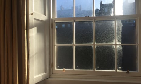 Sash window panes in Georgian house in Edinburgh
