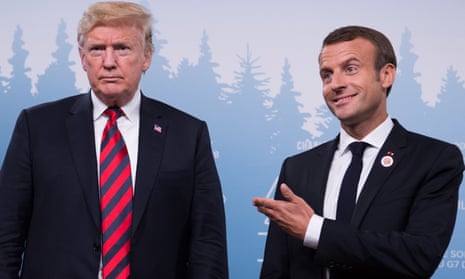  Donald Trump (left) and Emmanuel Macron in Canada earlier this month.