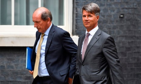 Nestlé’s Paul Bulcke (left) and BMW’s Harald Krüger, of the European Round Table of Industrialists, arrive at Downing Street.
