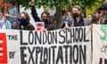 Students protest at the London School of Economics.