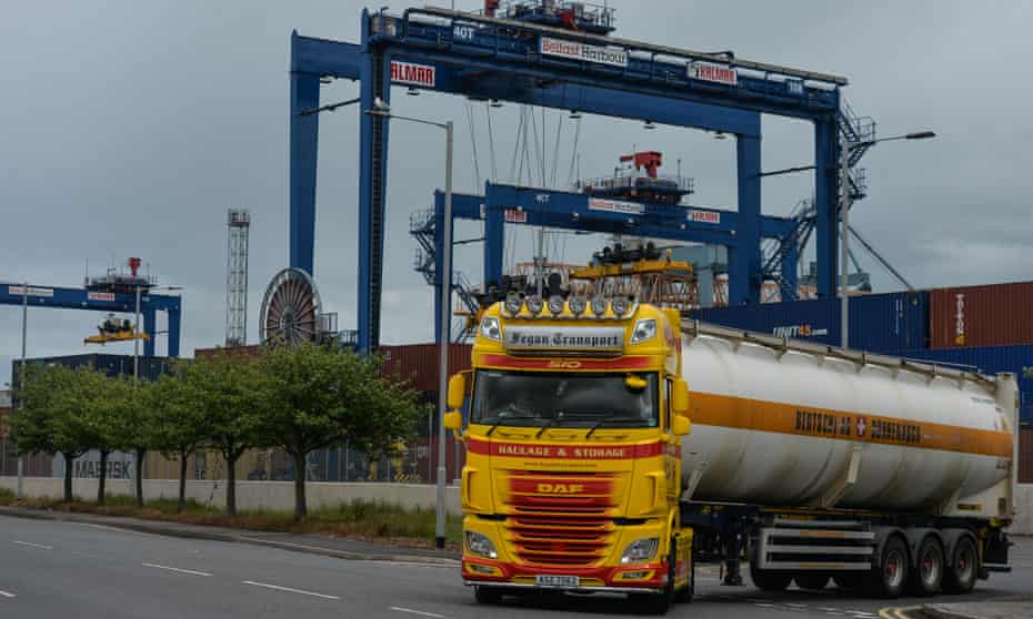 HGV at port in Northern Ireland