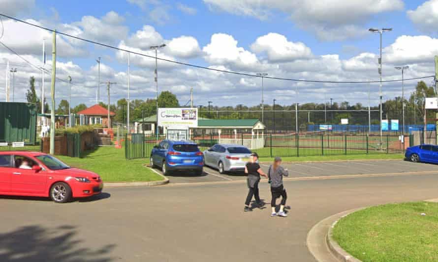 The Camden tennis courts on Mitchell Street before the floods