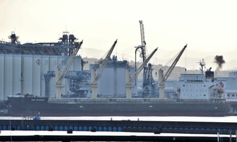 Ship with cranes