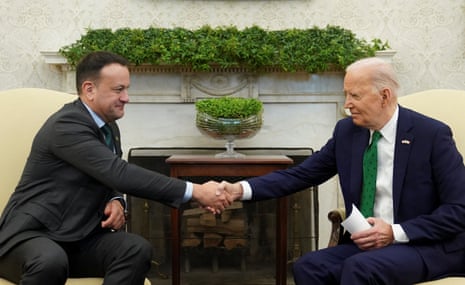 US President Joe Biden meets with Irish Taoiseach Leo Varadkar at the White House in Washington