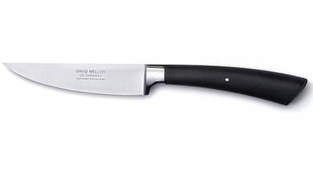 David Mellor black handle cook’s knife.