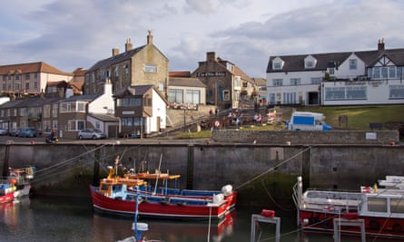 The harbour at Seahouses with the Olde Ship Inn