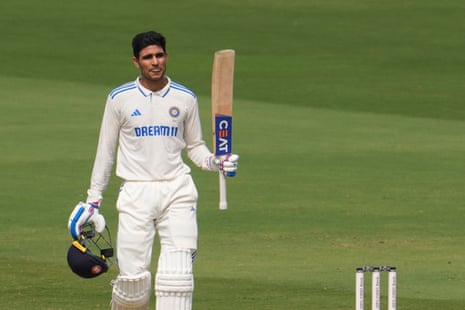 Shubman Gill raises his bat