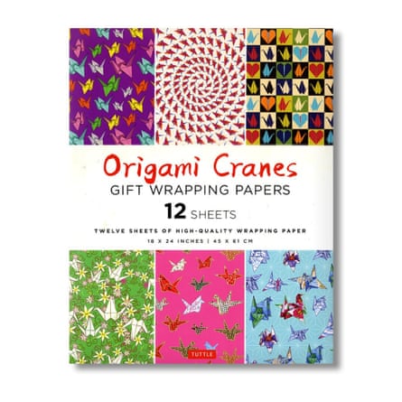A book on Origami Cranes Gift Wrapping Papers