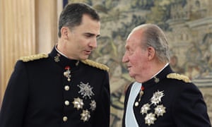 King Felipe and his father, Juan Carlos, in 2014