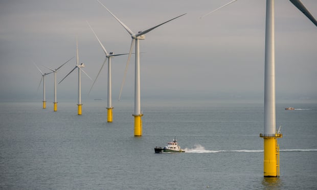 The first turbine at the £1.3bn Rampion windfarm