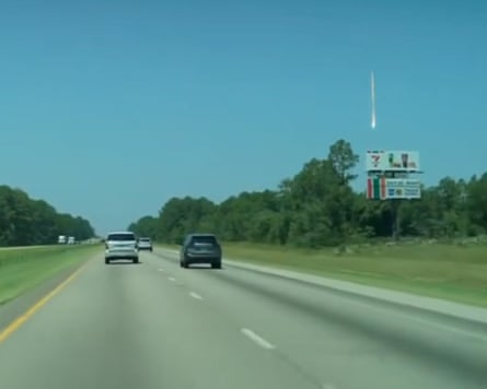 Screengrab of a video showing a fireball over the US.