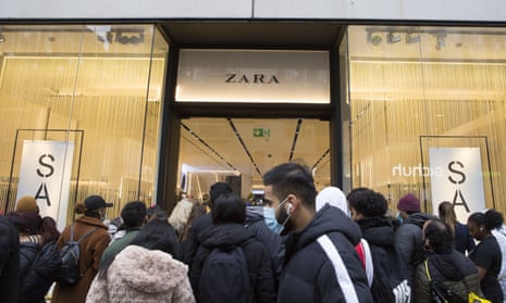 Queues outside a Zara store in central London