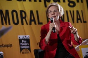 Elizabeth Warren speaking during the event.