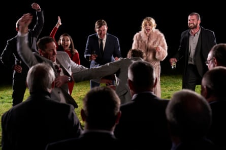 playfighting and applause in a scene from Mint