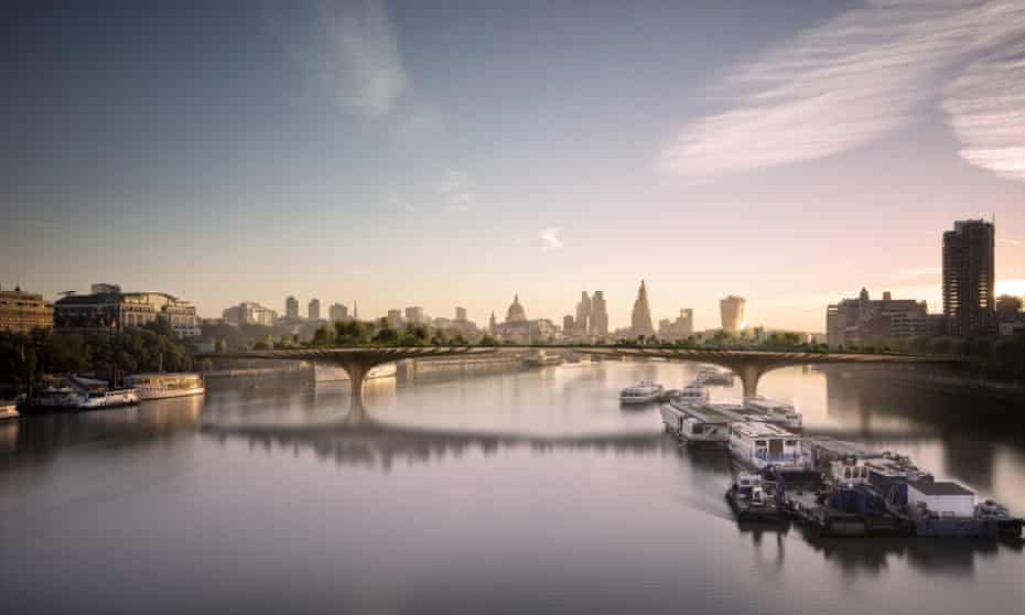 Thomas Heatherwick's design for a garden bridge in London