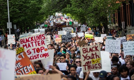 Demonstration in Baltimore in 2015 over the death of Freddie Gray.