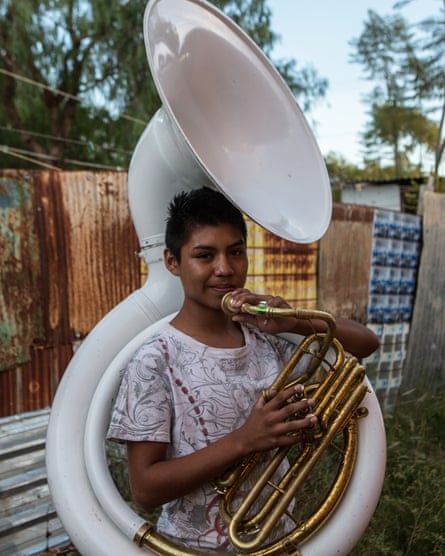 Armando Juarez, 13, tuba player.