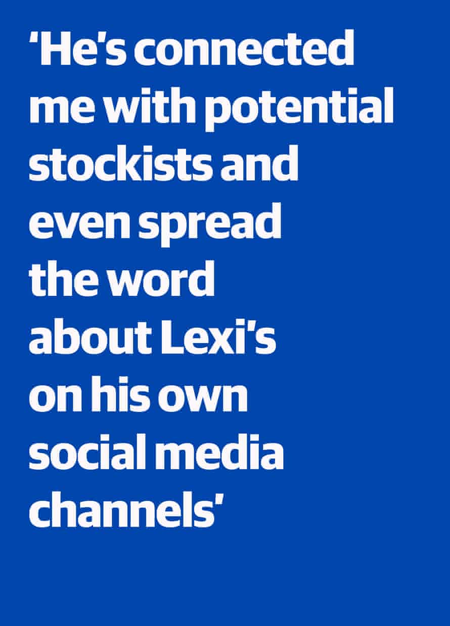 Quote from Alexei Khatiwada: "He's connected me with potential stockists and even spread the word about Lexi's on his own social media channels"