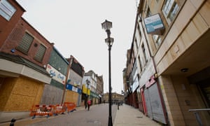 ‘The capital gobbles up ever more investment while town centres everywhere else suffer.’ Rotherham high street, South Yorkshire.