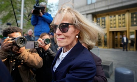 E Jean Carroll leaves federal court in New York on Wednesday.